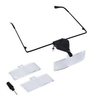 

Handsfree Headset LED Magnifier Magnifying Glasses With 3 Replaceable Lens
