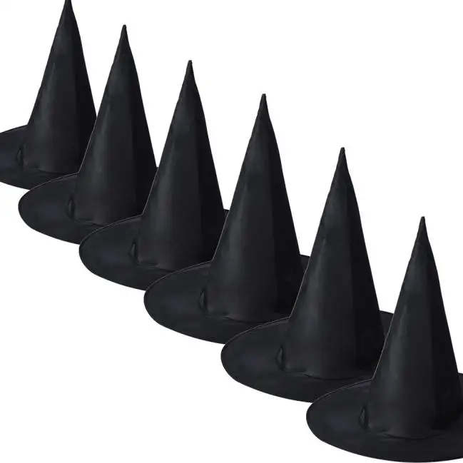 6Pcs Adult Womens Halloween Hat Cap Black Witch Hats For Costume Accessory Caps Masquerade Party Decoration - Цвет: 6pcs