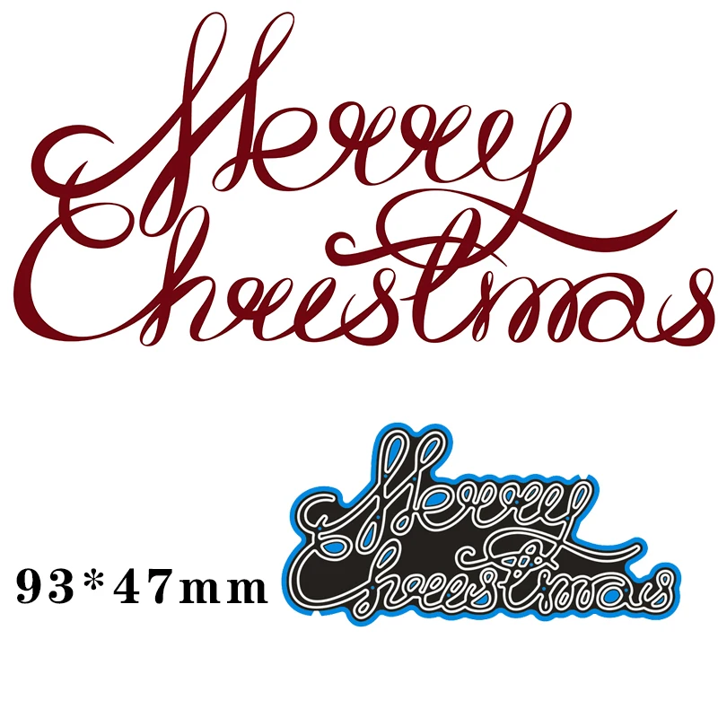 

Metal steel Cutting Dies Merry Christmas DIY Scrapbooking Photo Album Embossing paper Cards 93*47mm