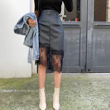 Hzirip OL, сексуальная черная Женская юбка из искусственной кожи, Новое поступление, Женская осенне-зимняя юбка из искусственной кожи, официальная юбка с высокой талией, Faldas