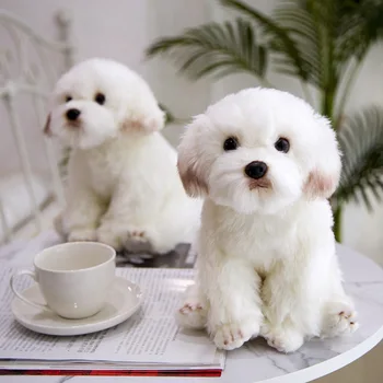 

New High Quality Simulation Maltese Dog Plush Toy Soft Cartoon Animal Dog Stuffed Doll Home Decoration Baby Kid Birthday Gift