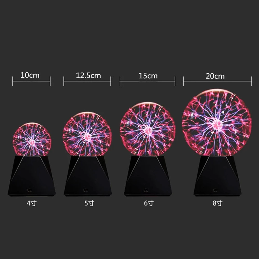 6 lampe boule à plasma son et tactile sensible