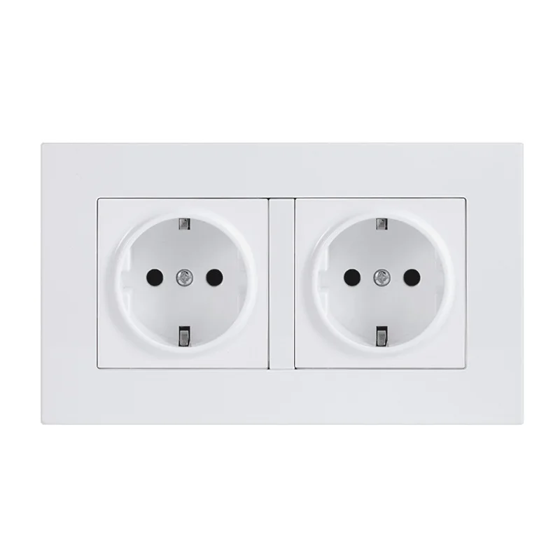 Eu Standard Wall Socket With Usb, Spanish Double Frame Power Socket