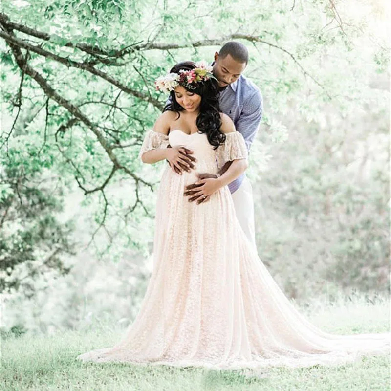 Long Maternity Clothes: Pregnancy Dress Photography Props Maxi Gown for Photoshoots and Pregnant Women Clothing image 2