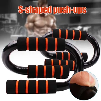 

2 Pcs S Shape Push up Stands Muscle Trainer Handle Bar Non-Slip for Home Arm Chest Exercise Training Fitness SMN88