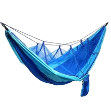  Blue Ultralight Camping Hammock Beach Swing Bed With Mosquito Nets for Outdoors Backpacking Travel 