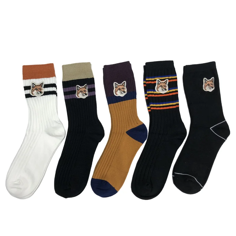 

[37-42] New Double Needle Embroidered Cotton Socks Are Fashionable, New, Sports, Leisure And Comfortable, Street Fashion