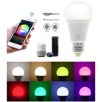 

Dimmable 7W E27 WiFi Smart Light Bulb LED Lamp App Operate Alexa Google Assistant Voice Control Wake up Smart Lamp Night Light