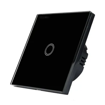 

Wall Touch Sensor Switch Interruptor De Toque Light Switch EU UK 86 Switch Crystal Glass Panel 1Gang 1Way Electrical