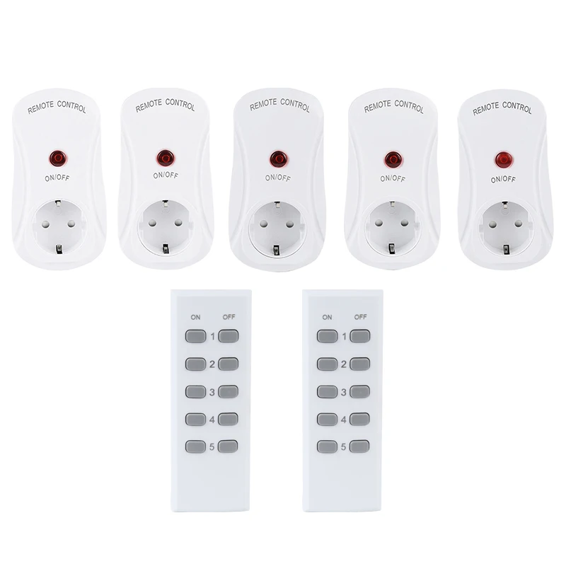 

ESPLENTY Electric Remote Control Plug Europe(5 Socket+2 Remote)