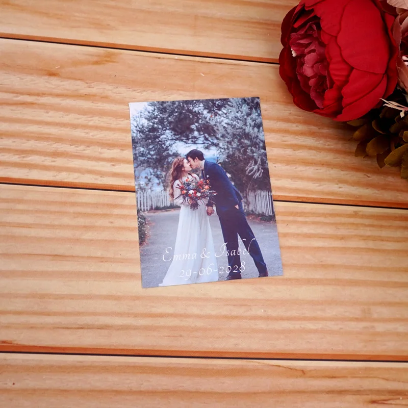 Autocollants Personnalisés pour Photo de Couple, Nom sur Bouteille de Vin, DIY, Décoration de Fête d'Anniversaire, 20 Pièces