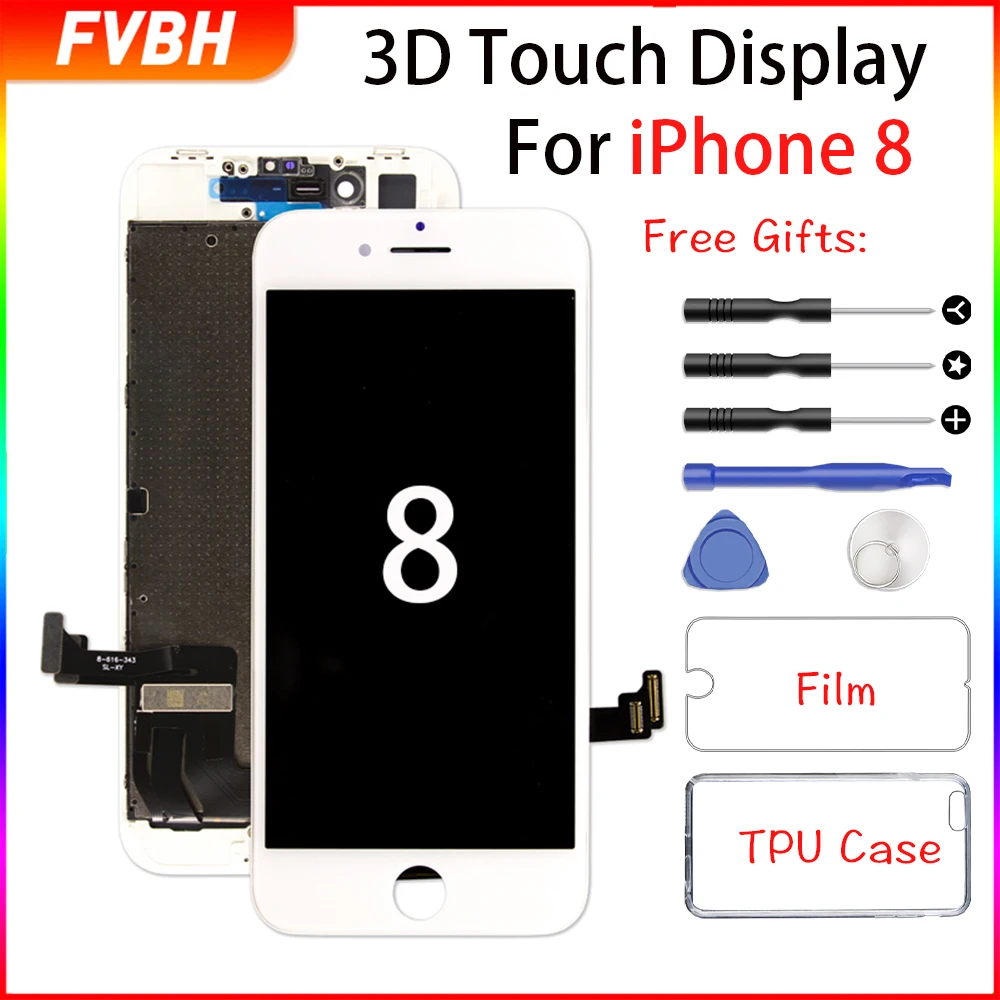 Pantalla экран для iPhone 8 Plus дисплей Замена 3D сенсорный дигитайзер сборка A1863 A1905 A1906 без