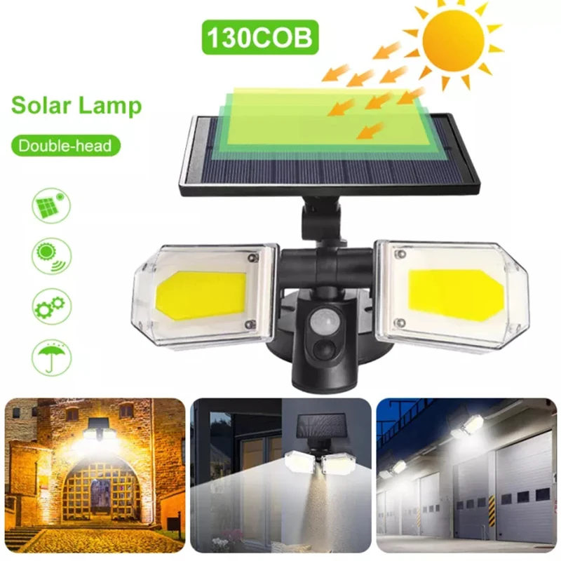 

Led Solar Outdoor Lighting, Double Spotlight, Adjustable Motion Sensor Ip65 Waterproof Outdoor Garden Driveway Garden Wall Light