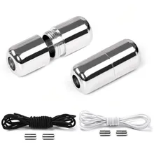 1 пара ленивых детей мокасины для взрослых растягивающийся замок Эластичный шнурок без галстука металлический колпачок спортивные быстросъемные аксессуары шнурки