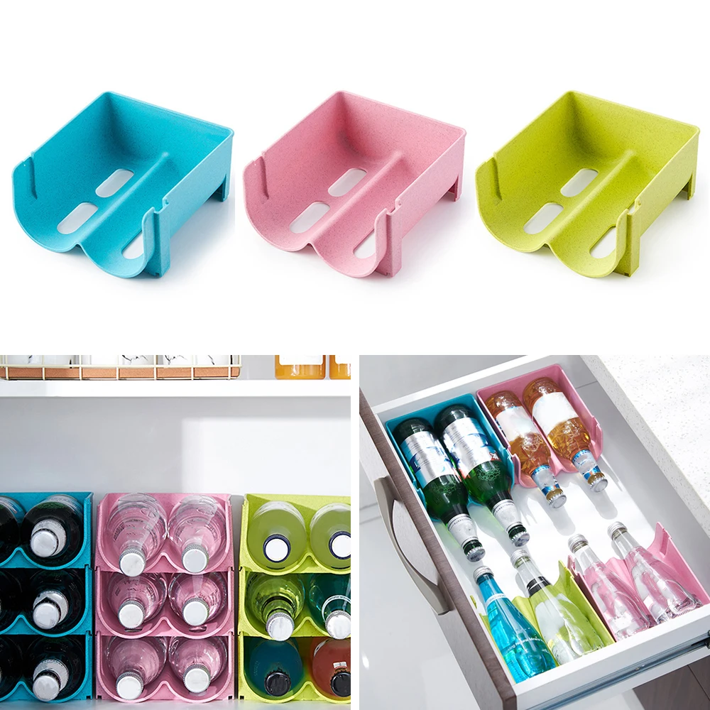 Refrigerator Storage Box Can Beverage Organizer Wine Juice Bottle Storage Rack Tool Shelf Kitchen Accessories Gadgets