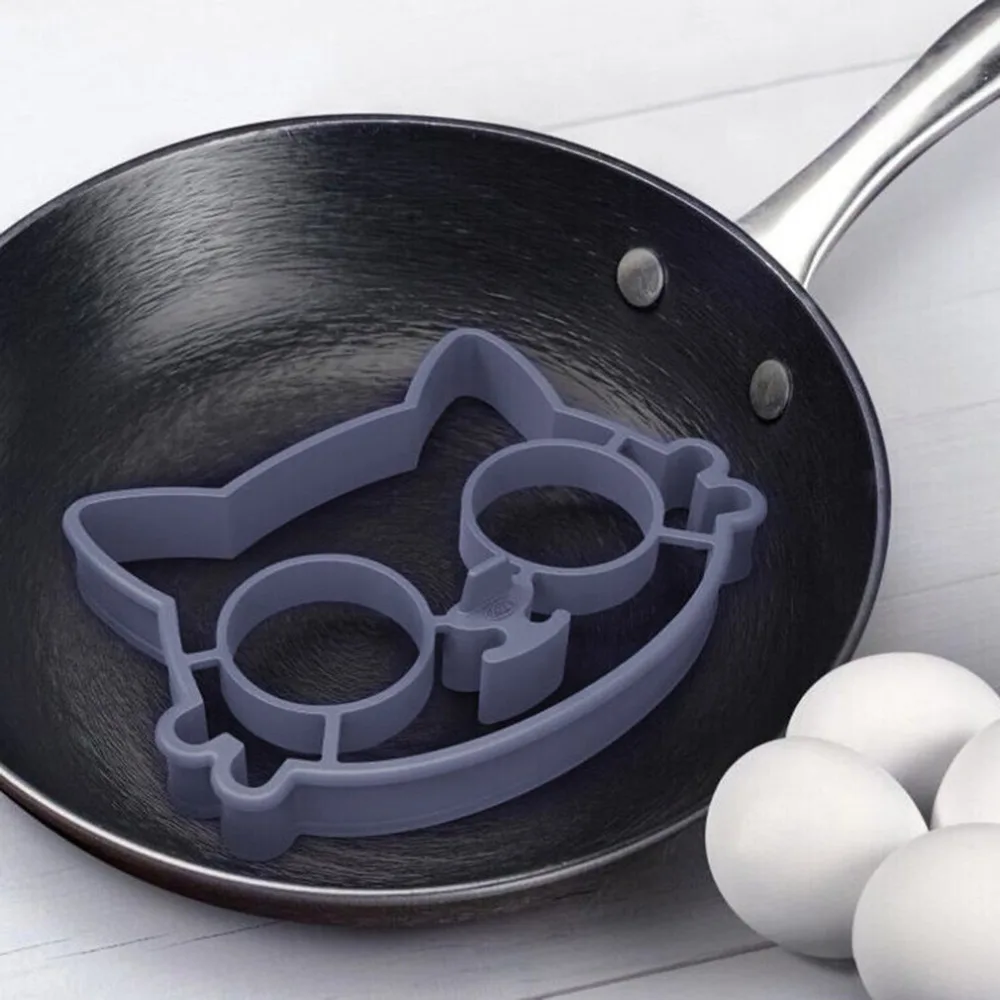 

Cute Unique Mold Food Grade Silicon Cartoon Cats Egg Shaper Fried Eggs Mould Cooking Tools Kitchen Gadgets for Breakfast