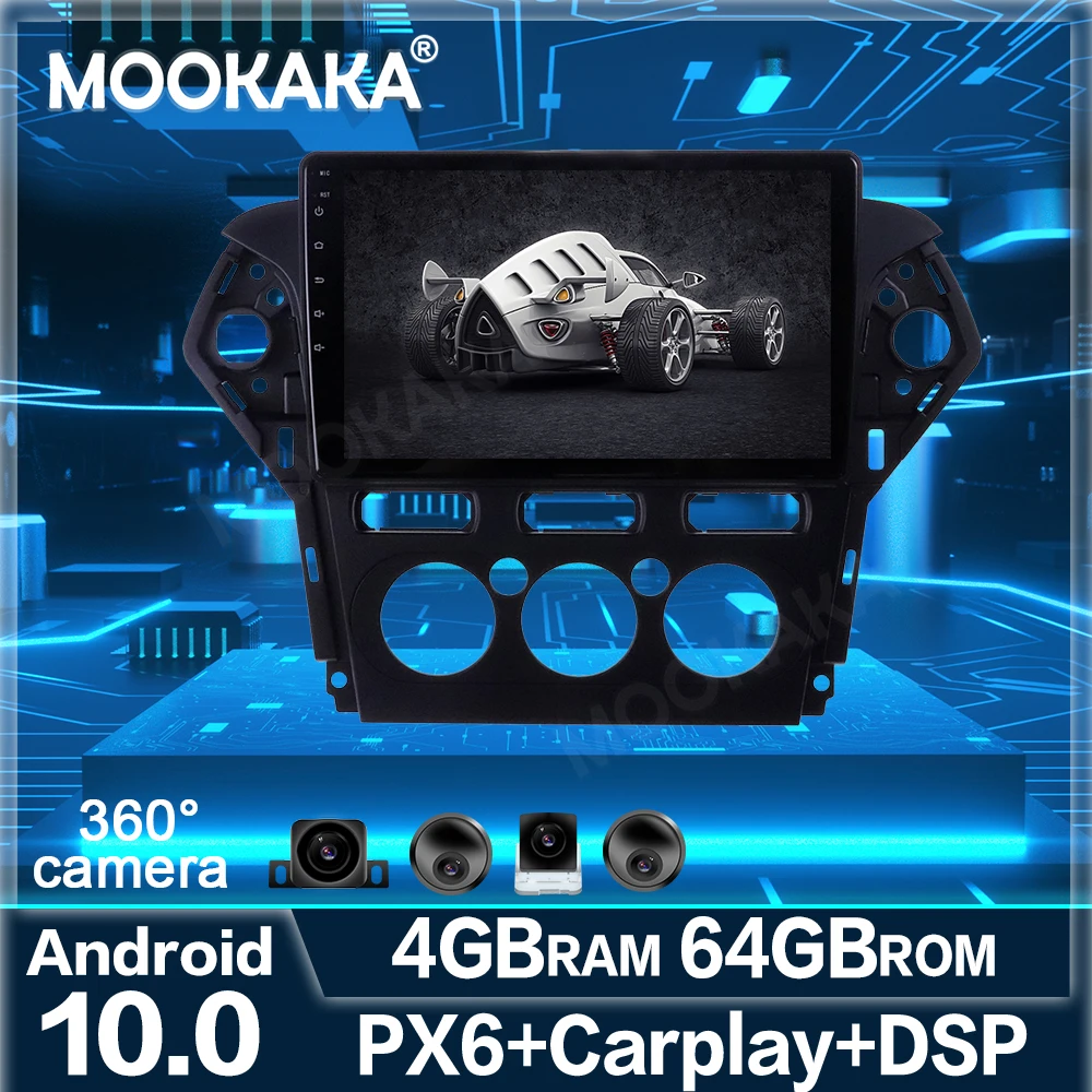 

360 Camera Android 10 64G Multimedia player Car For Ford Mondeo MK4 2011-2013 radio audio stereo GPS Navin Screen head unit IPS