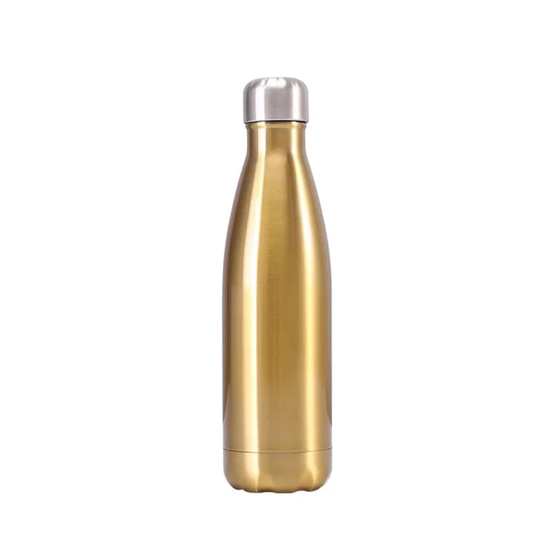 Логотип по индивидуальному заказу 350/500/750/1000 мл бутылка термос для воды из Нержавеющая сталь термосы Термокружка регулятор температуры с термопарным - Цвет: No logo-Gold B