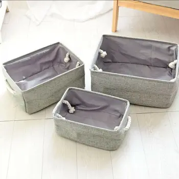 

3 Sizes Home Folding Square Storage Utility Box Fabric Cube Drawer Organizer Cloth Baskets
