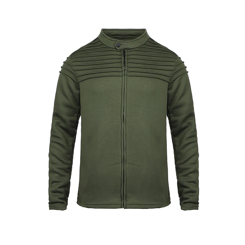 Army Green MJARTORIA куртка мужская зима осень уличная ветровка мужская одежда плиссированная тонкая полоса реглан молния длинный рукав пальто - Цвет: Army Green