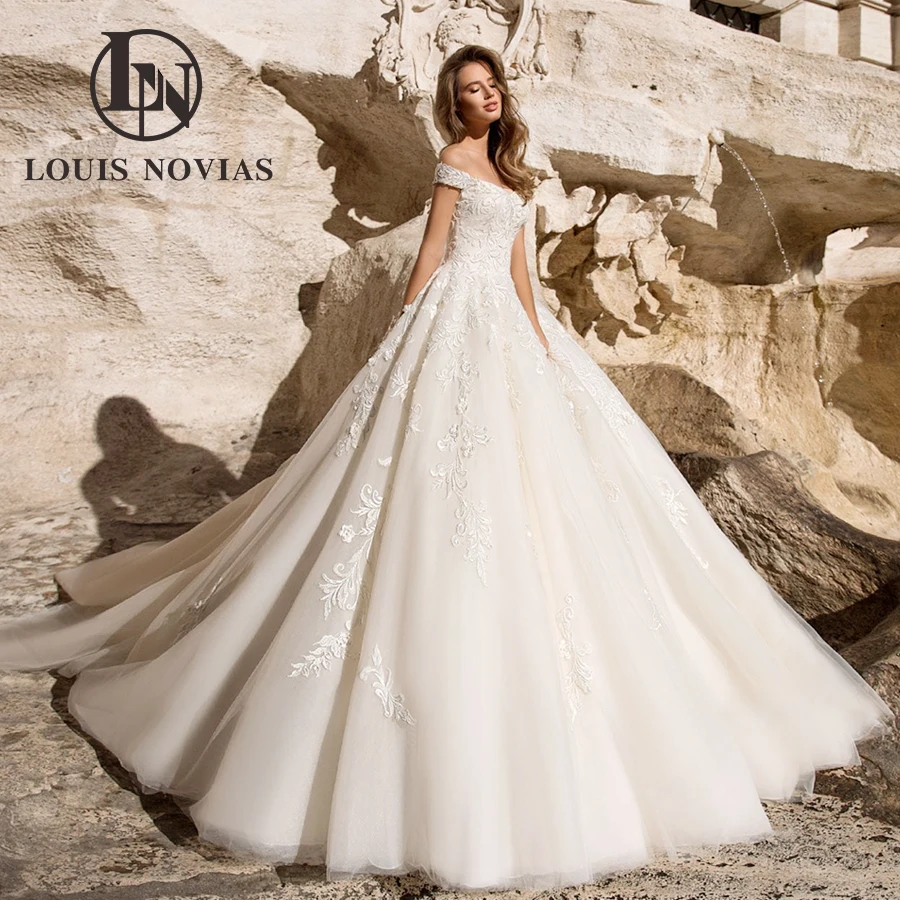 

LOUIS NOVIAS Off Shoulder Wedding Dress 2023 Elegant Strapless Beading Ball Gown Bridal Gown Embroidery Lace Vestidos De Novia