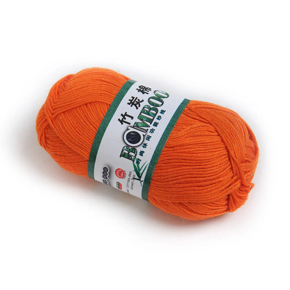 Orange Wholesale! popular colors Super Soft Natural Smooth Bamboo Cotton Knitting Yarn - Цвет: Orange