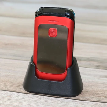 

Big Display Flip Senior Cellphone SOS Call Quick Dial Magic Voice Changer Game Large Keyboard Torch Free Dock Charger