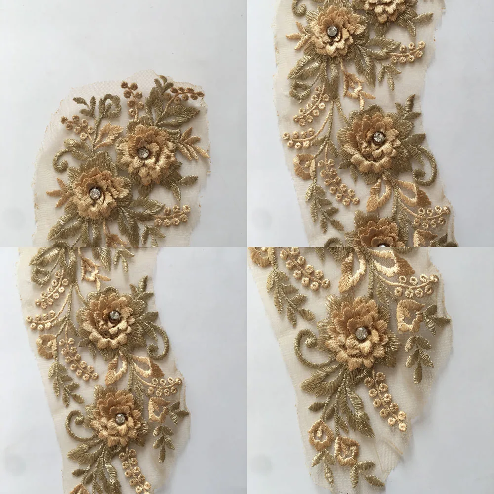 Lace Sewing Accessories Embroidery Gold thread 3D flower ABS pearl Sequins Application Needlework