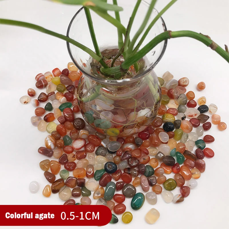 500 г/пакет многоцветный камень Yuhua натуральный камень украшение цветочный горшок многоцветный камень Круглый Агат камень для украшения аквариума - Цвет: Colorful 0.5-1cm