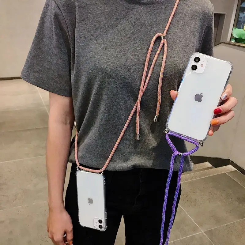 Цепочки и ожерелья шнурки чехол для телефона iPhone11 6 7 8 плюс 11Pro Max XS X XR мягкий из