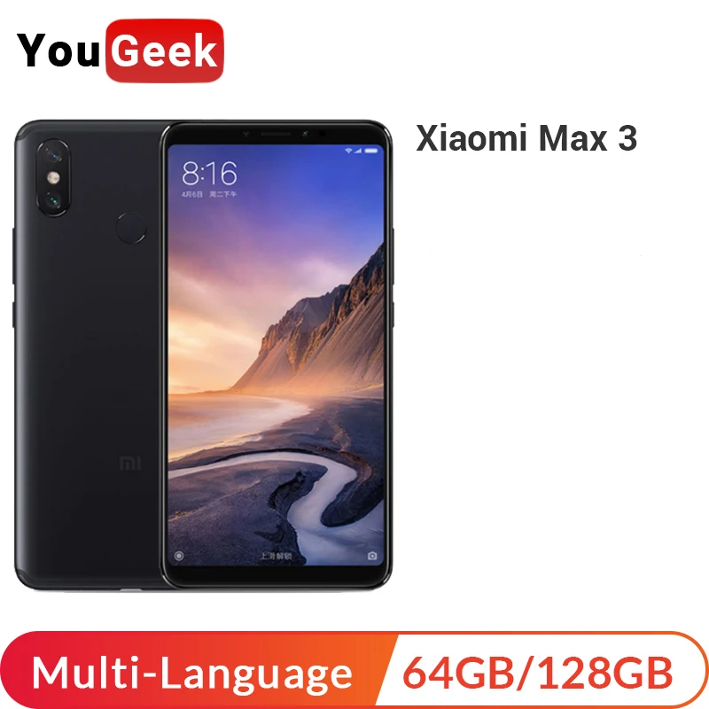 Xiaomi Mi Max 3 смартфон с 5 дюймовым дисплеем восьмиядерным процессором Snapdragon 636 ОЗУ 64