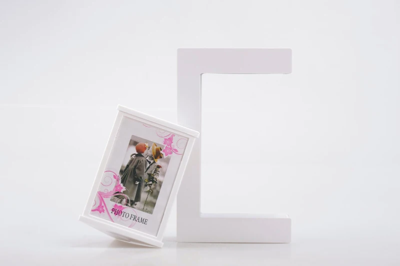 E Shape Magnetic Levitation White Floating Photo Frame with Colorful LED Lights for Girl Friend Birthday Gifts Home Decoration