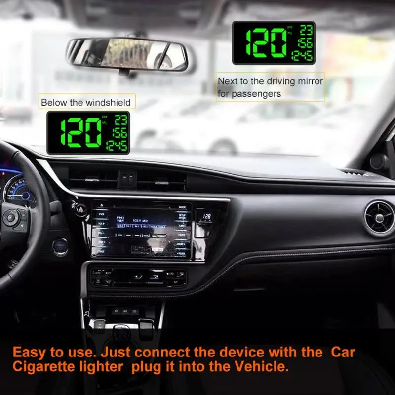 VODOOL C1090 gps измеритель скорости C60 автомобильный HUD Дисплей C80 C90 большой экран цифровой км/ч MPH Автоэлектроника дисплей скорости