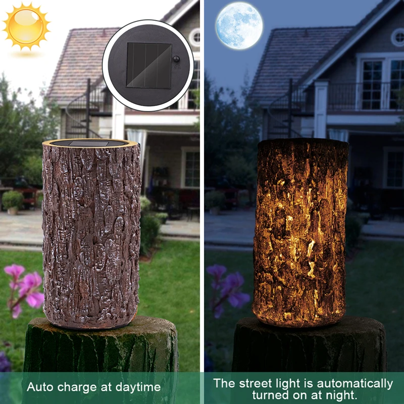 

Solar Powered Stump Light Garden Decorative Landscape Pathway Light For Backyard Patio Garden Pathway Decor Driveway CampingCM