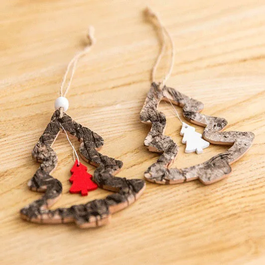 

Santa Claus Snowflake Natural Wood Christmas Ornaments Pendant Hanging Gifts Xmas Tree Decor Home Party Decorations 62617