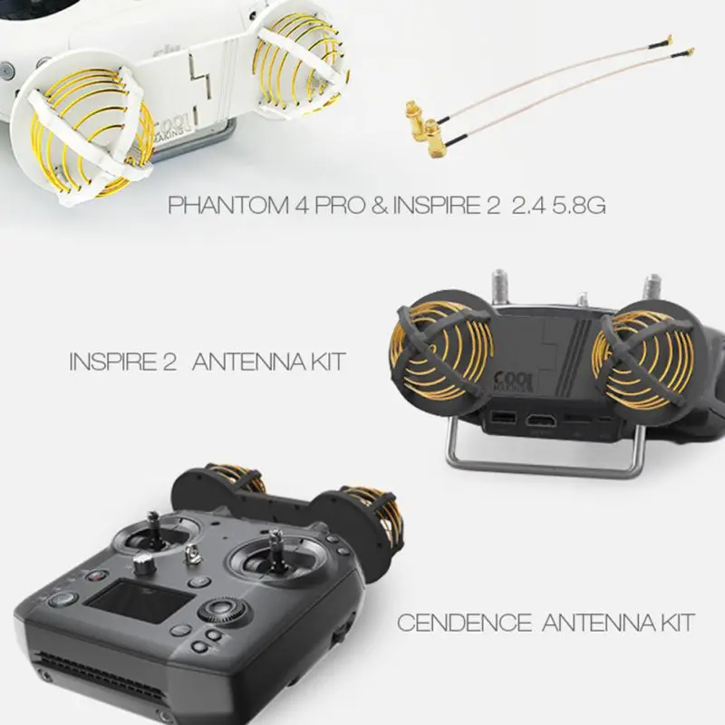 

For DJI Yu 2/Mavic Pro/air Remote Control Enhanced Gain 16DBi Circular Polarization Modified Antenna