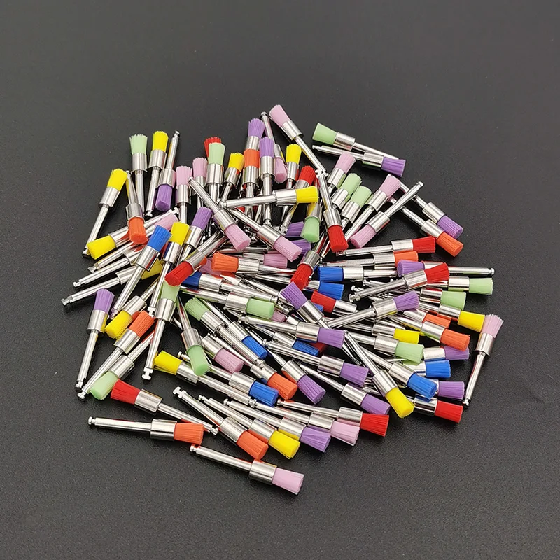 

100pcs/Box Dental Lab Nylon Polishing Brushes Flat Shape Latch Type (RA) Polishing Polisher Prophylaxis Brushe Dental Disposable