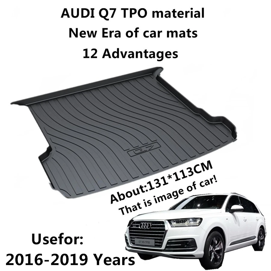 

YJ99 Custom Fit For Audi Q7 2012 2013 2014 2015 2016-18 2019 TPO Car Cargo Rear Trunk Mat Boot Liner Tray All Weather Waterproof