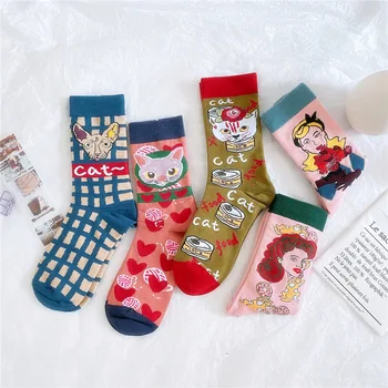 

20 New Products Trend WOMEN'S Socks in Hose Cool Lolita Cat Socks Cotton INS Street Socks