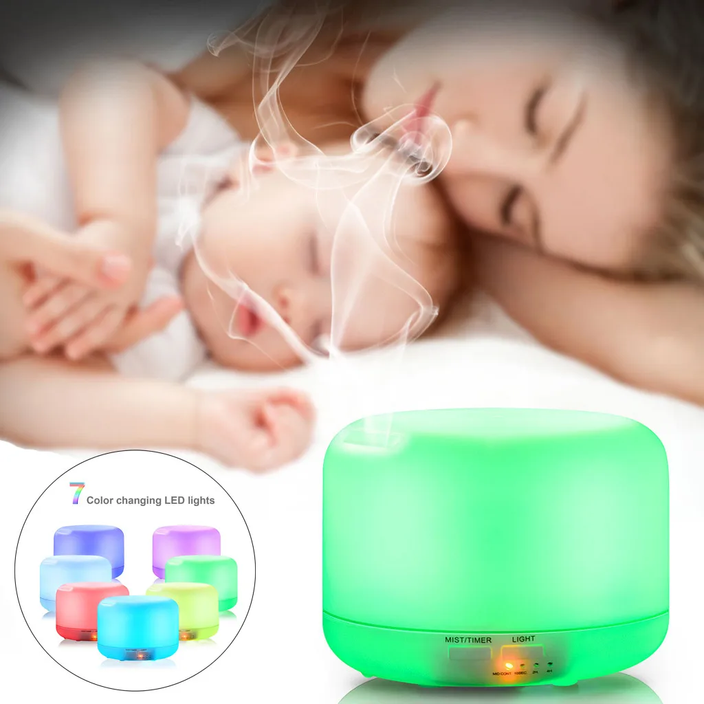 

Gacsidy Store airhumidifier Mini Humidifier Night Light Air Diffuser Purifier 7 Colors LED Atomizer 300ml
