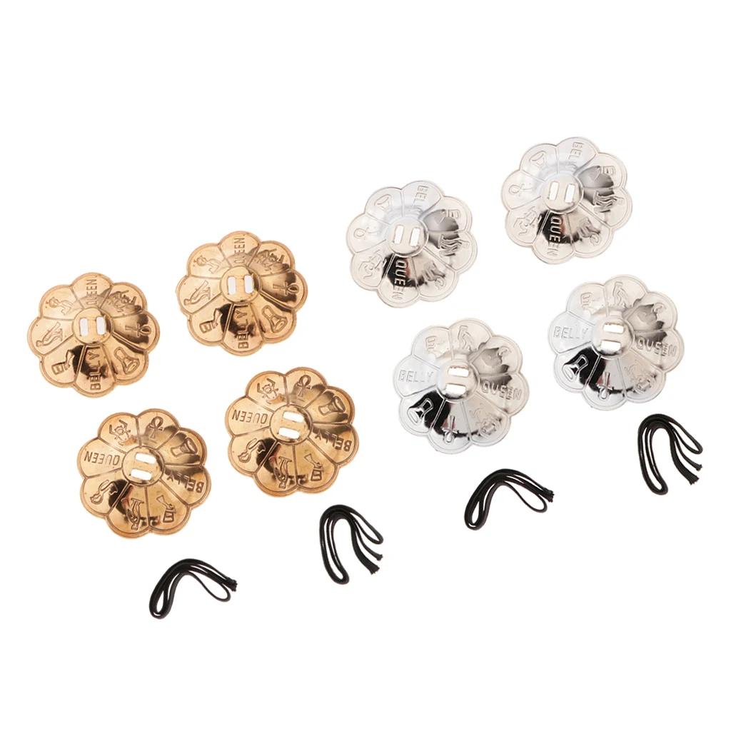 4x Flower Shape Belly Dancing Finger Cymbals Pure Brass Dance Zills