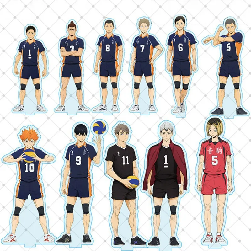 

Anime Haikyuu!! Peripheral Acrylic Desktop Desk Stand Volleyball Boys Figures Models Holder Stand Model Plate Decor Collection