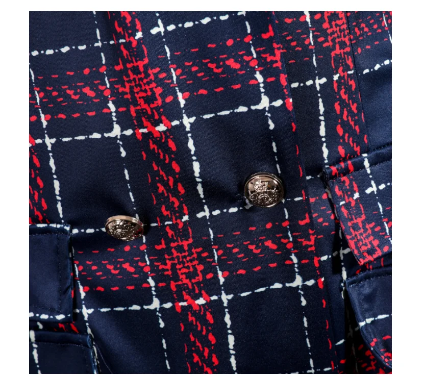 Autumn and winter explosions Plaid print suit Double-breasted Blazer Jacket Women elegant business high waist coat top