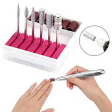 6 шт./лот сверла для ногтей Шлифовальные полосы для электрического маникюрного фрезерного станка Набор шлифовальной головки Замена ногтей гель для удаления