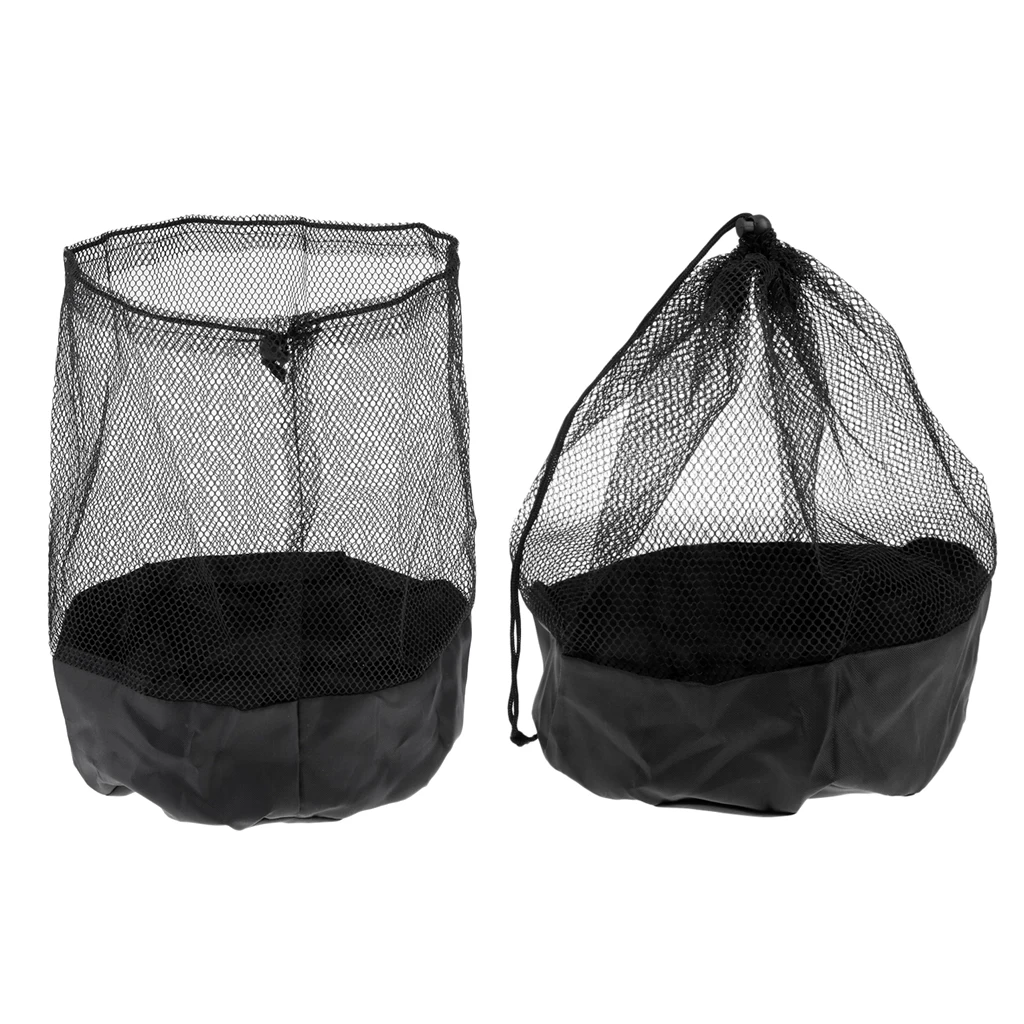 2 Soccer Training Cones Mesh Bag Drawstring Pouch Football Saucers Markers