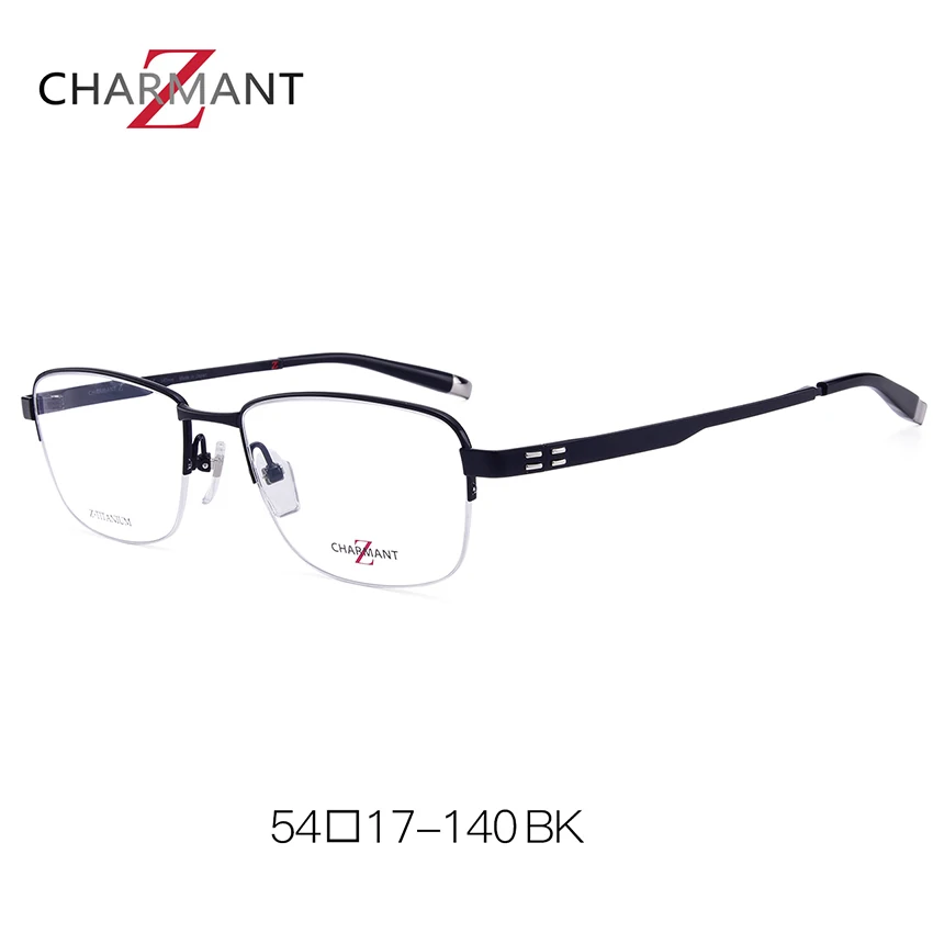 Charmant полуоправы для очков es оправы для мужчин оптические очки из чистого титана оправа для очков ZT19864 - Цвет оправы: Black