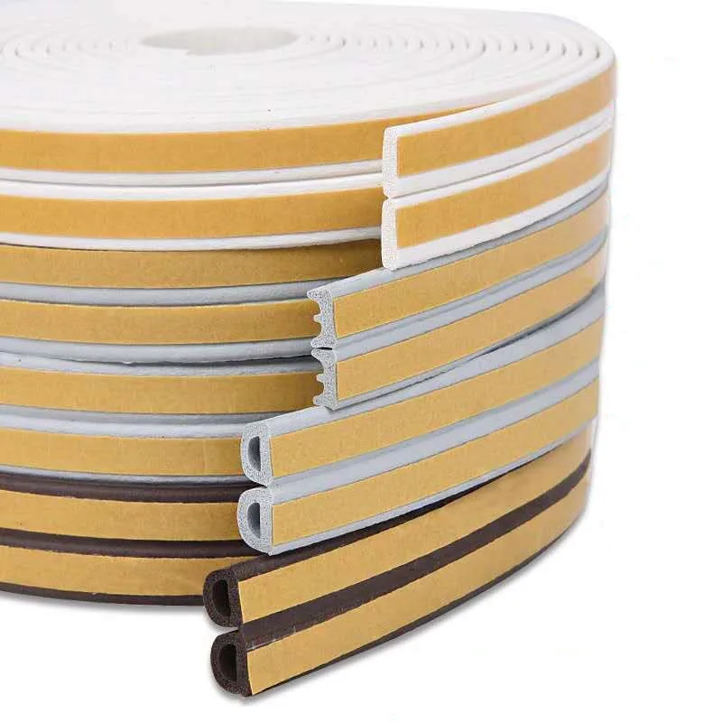 5M Roll Glass Window Anti-Collision Rubber Strip Foam Sound Insulation Strip Self-Adhesive Door and Window Sealing Strip