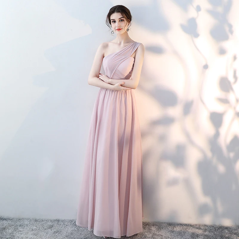 Элегантный Сплошной Розовый Леди Cheongsam изысканный с открытыми плечами вечернее платье невесты свадебное платье сексуальное платье De Soiree
