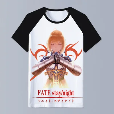 fate grand order Jeanne d'Arc футболка Косплей Костюм fgo saber Аниме Мужская футболка футболки - Цвет: 15