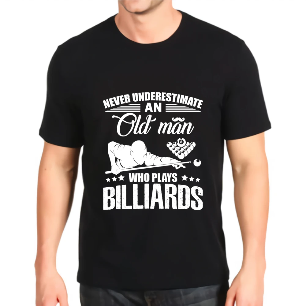new fashion printed Tshirt old man with billiards shirt Top mens Loose customization Tees | Мужская одежда